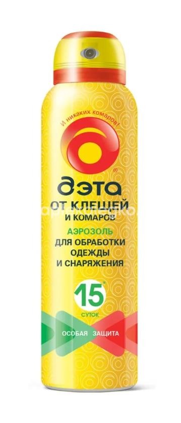 Изображение Дэта аэрозоль от клещей и комаров для одежды 150мл Дэта аэрозоль от клещей и комаров для одежды 150мл ХИМИК ТД