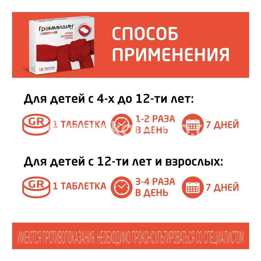 Граммидин нео с анестетиком 18шт. таблетки Граммидин нео с анестетиком 18шт. таблетки - 3