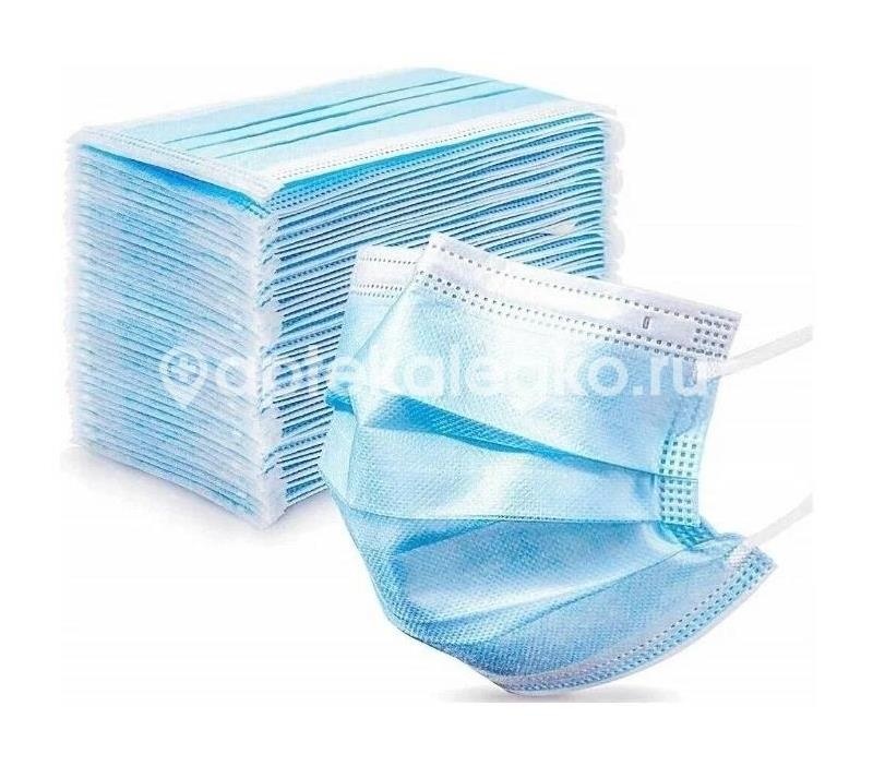 Маска хирург. н/стер. трехслойная (3 - х) угольн. фильтр Маска хирург. н/стер. трехслойная (3 - х) угольн. фильтр - 1
