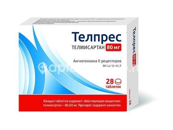 Телпрес 80мг. 28шт. таблетки Телпрес 80мг. 28шт. таблетки - 1