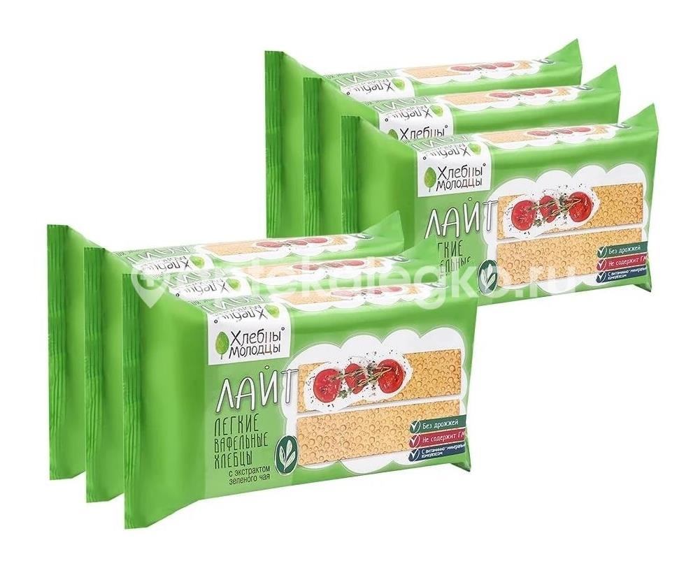 Хлебцы - молодцы лайт вафельные зел. чай 70г. Хлебцы - молодцы лайт вафельные зел. чай 70г. - 1