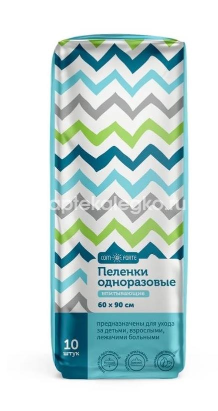 Изображение Comforte пеленки впитывающие одноразовые 60х90см 10 шт COMFORTE ПЕЛЕНКИ ВПИТЫВАЮЩИЕ ОДНОРАЗОВЫЕ 60Х90СМ 10 ШТ ОНТЭКС