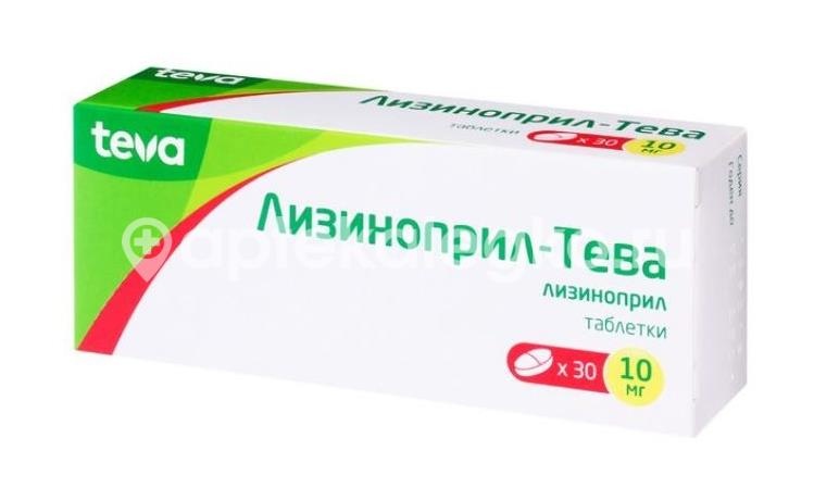Лизиноприл тева 10мг. 30шт. таблетки Лизиноприл тева 10мг. 30шт. таблетки - 1