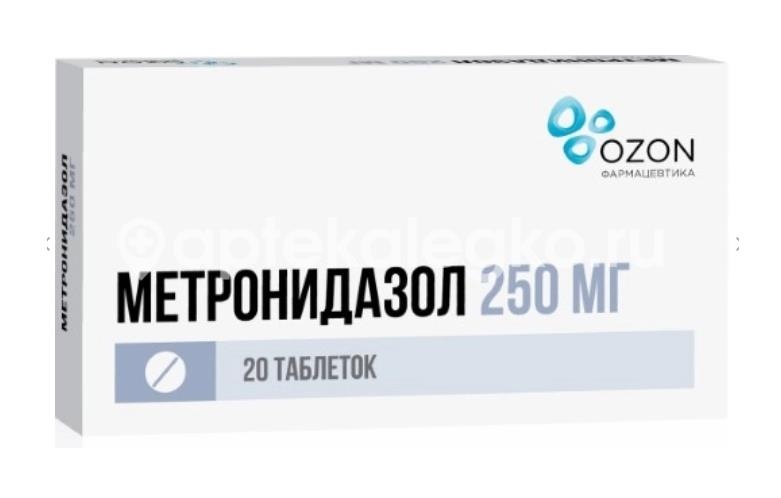 Изображение Метронидазол 250мг. 20шт. таблетки Метронидазол 250мг. 20шт. таблетки ОЗОН ООО