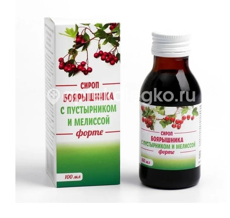 Сироп боярышника пустырник + мелисса форте 100мл. Сироп боярышника пустырник + мелисса форте 100мл. - 1